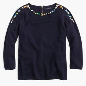 J. Crew Collection Jeweled Crewneck Sweater